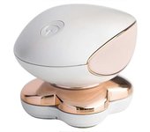 Removedor de pelo de piernas para piernas afeitadora eléctrica sin dolor con 4 cabezas de afeitadora hipoalergénicas chapadas en oro de 18k - Blanc...