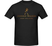Johnnie Music y Walker Camisa Hombre' s Cómoda camisa de manga corta con cuello redondo de algodón camiseta de moda Blackghuegudw99 M
