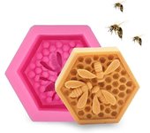 Baicccf 3D panal de abeja Molde de jabón de silicona hecho a mano Cera de abejas Molde de velas Moldes de fondant de chocolate Molde de postre de g...