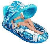 Silla reclinable con dosel flotante para piscina con dosel ajustable
