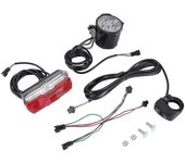 Bicicleta eléctrica delantera y trasera Ebike Entrada 36v 48v 60v Altavoz incorporado E-bike faro delantero y luz trasera negro