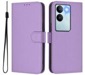 Estuche de PU de color sólido para vivo V29 5G Global / V29 Pro Violeta lavanda