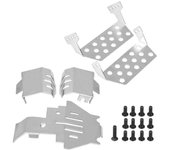 Favrison 5 piezas de acero inoxidable chasis blindaje protección placa deslizante para Traxxas Trx-4 82056-4 Rc coche