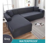 Funda de sofá impermeable Funda de sofá de 1/2/3/4 plazas para sala de estar Funda de sofá de esquina sólida elástica en forma de L para sofá Silló...