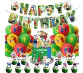 Heytea Suministros de fiesta de Pikmin Capitán Olimar Decoraciones de fiesta de cumpleaños del videojuego con globos de adorno de pastel de banner ...