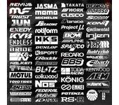 Random 15pcs Racing Sponsor Pegatinas y calcomanías para JDM EDM Race Turbo Drift Set Reflective Car Waterproof Vinyl Decal -61Styles Plata 15CM Le...