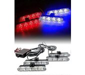 16 LED rojo azul luz estroboscópica del coche 12V Advertencia policial lámpara intermitente + control remoto