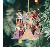 Taylor Swift The Eras Tour Colgante 2023 Adornos de Navidad Decoración colgante del árbol de Navidad para regalo de Año Nuevo para fans Mujeres Ami...