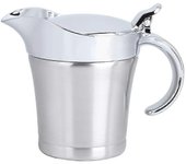 Siry Boat, Jarra de salsa de acero inoxidable de doble pared aislada de acero inoxidable 450 ml, olla de salsa con tapa con bisagras para salsa de ...