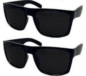 Pack de 2 gafas de sol polarizadas XL - Montura ancha para hombre, apta para cabezas grandes negro