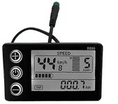 LCD-S866 Medidor de pantalla LCD para bicicleta eléctrica 24V 36V 48V Panel de control de bicicleta eléctrica con enchufe a prueba de agua Ebik Negro