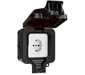 Enchufe a prueba de agua IP66 Enchufe de pared negro de 220 V Alimentación con interruptor incorporado Electrodoméstico eléctrico de la UE