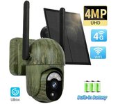 Cámara de seguridad solar 4G de 4MP WiFi inalámbrico al aire libre Detección de humanos / animales Conversación de 2 vías Cámara de vida silvestre ...