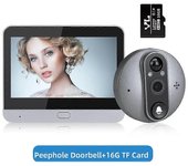 Wsdcam 4.3 pulgadas WiFi Mirilla Puerta Timbre Cámara de intercomunicación de video bidireccional 5000 mAh Soporte de timbre de video de seguridad ...
