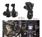 2 Pcs 40w Led Lámpara auxiliar 6000k Super Bright Fog Driving Light Kits Led Bombillas de iluminación Drl para motocicleta BMW K1600 R1200g Cable d...
