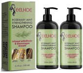2X New Rosemary Shampoo Rosemary Mint Shampoo Champú de protección del cabello con biotina para limpiar y ayudar a fortalecer el cabello quebradizo