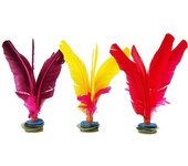 3pcs Volantes divertidos de plumas de patada Juguetes de deportes de pie Jugar juegos Volante de patada de estudiante para estudiantes (rojo y amar...