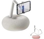 Cuenco peludo con soporte para teléfono, Cuenco peludo para soporte Kindle, Soporte ajustable para teléfono para cama, Linda almohada de felpa para...