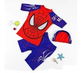 Marvel Spider-Man Niños Niños Traje de baño de 3 piezas Traje de baño Natación en la playa de verano Traje de baño Pantalones cortos Top Juego de s...