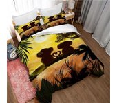 Kerota Juegos de ropa de cama D Monkey on Book Color Digital Print Funda nórdica y funda de almohada Poliéster Cierre de cremallera Niños 135*200 C...