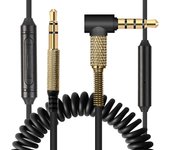 Cable de audio de reemplazo para el cable de auriculares Marshall Major Ii Monitor Mid con Negro