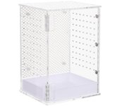 Tarántula Juguete Reptil Terrario Jaula Tanque de Reptiles Tanque de Terrario Caja de Criadero de Reptiles Blanco 11X9X15CM