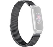 Correa de metal para Fitbit Inspire 3, correa de reloj magnética de malla milanesa de acero inoxidable - negro