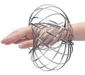 Wabjtam 3d Magic Toy Arm Slinky Toroflux Flippy Flux Flow Rings Spinner Pulsera Dinámica, Plata