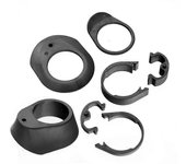 Lavadora de manillar integrada Kits de espaciador dividido 28.6mm Horquilla Auriculares Espaciador Plástico Lavadora especial Bik Negro
