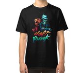 RockShark Daft Punk Pixel Artwork 3d Camiseta de ALTA CALIDAD negro S