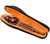 3 Tone C-key Hulusi Calabaza Cucurbitácea Flauta Aluminio con tubos chapados en cobre Instrumento tradicional chino con caja de nudo chino