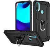Para Motorola Moto E20 Estuche de teléfono celular híbrido PC + TPU de grado militar con soporte de anillo giratorio Multicolor Style B