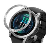 Para Garmin Fenix 8 51 mm Bisel Anillo Bisel de Metal Estilo Reloj Esfera Círculo, Plata / Negro Letra