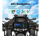 Motocicleta de 7 pulgadas Carplay inalámbrico y Android Auto Cámara trasera delantera Dual Bluetooth DVR Pantalla de visualización de navegación GP...