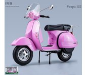 1:10 Vespa 125 aleación modelo de motocicleta fundida a presión colección de vehículos de juguete sonido y luz todoterreno autociclo juguetes coche...