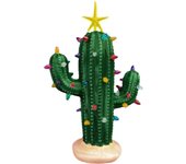 Árbol de Navidad Cactus con Luces Resina Iluminada Árbol de Navidad de Cerámica Decoración de Cactus de Navidad Vintage Árbol de Navidad Iluminado ...