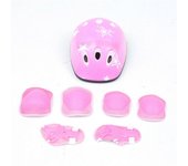 Kakanwo 7 piezas Conjunto Niños Casco Niños Rodillera Codera Ciclismo Patín Bicicleta Protecs Rosa
