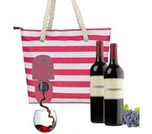 Bolso de lona de monedero de vino de playa con dispensador oculto Compartimento aislado Z Rojo