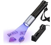Luz ultravioleta para curado de resina, linterna UV de 365 nm, lámpara UV impermeable LED de curado rápido recargable para orina de mascotas negro