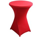 Cocktail Table Cover Solid Color Design High Elastic Oil-Proof Universal Fit Simple Installation Round High Top Table Cloth