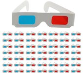 10/50/100 Pares Gafas 3D Imágenes Anaglifos Diseño Plegable Filtros Rojo/Azul Gafas de Papel Accesorios de Moda 50pcs