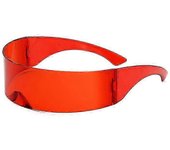 Gafas de sol de fiesta de modelado fotográfico del futuro 100% Uv400 gafas de fiesta de baile sentido de tecnología integrado de fiesta rojo