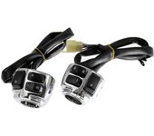 1" 25mm Manillar Switch Control con Mazo de Cableado para Harley Sportster Dyna Softail Touring Negro 1 Par Cromo