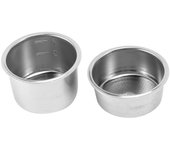 2 paquetes de filtros de 51 mm y 2/4 tazas, canasta de filtro de repuesto portafiltro sin fondo para café, para EC680 EC685 plata