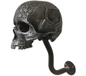 Soporte de pared para casco de calavera de motocicleta, portacascos de calavera / barba extraíble multiusos, soporte de casco de artesanía de resin...