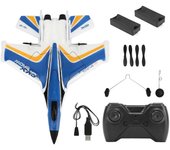 Favrison RC Glider Plane Avión de control remoto ligero y flexible con luz LED para niños Azul 2 Battery