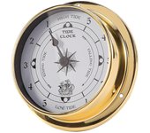 Reloj de marea, probador montado en la pared Copper Shell Marine para estación meteorológica, barco colgante de pared con reloj de marea, 115 mm Bl...