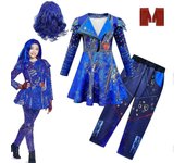 Descendientes 3 Disfraces de Evie Cosplay Halloween Carnaval Fiesta Vestido Pantalones Peluca Set conjunto de 2 piezas 140
