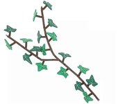 Imán de nevera de hiedra inglesa con tallos articulados, imanes impresos en 3D para nevera 1 juego 20cm 6 leaves