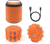 Bengalas de carretera LED recargables USB Luces de emergencia-advertencia de carretera Baliza de seguridad para automóviles Kit de bengala de disco...
